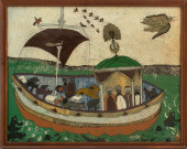 COPTIC FOLK ART REVERSE PAINTI