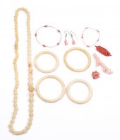 Coral and bone jewelry to incl