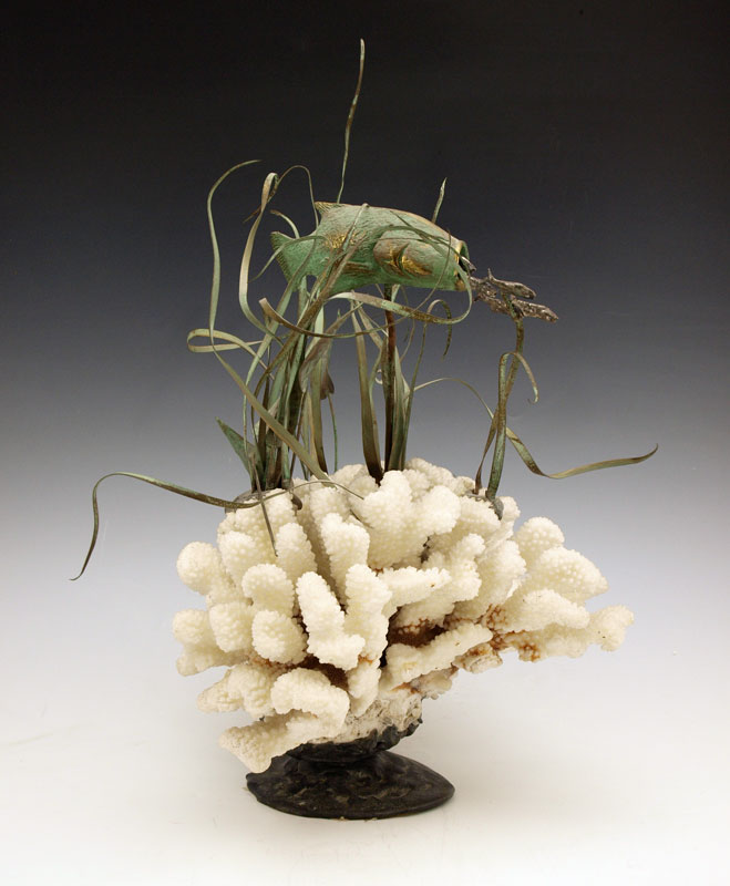 CORAL BRASS AND SILVER FISH &