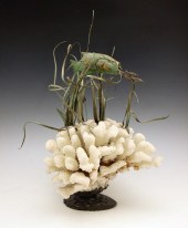CORAL BRASS AND SILVER FISH &