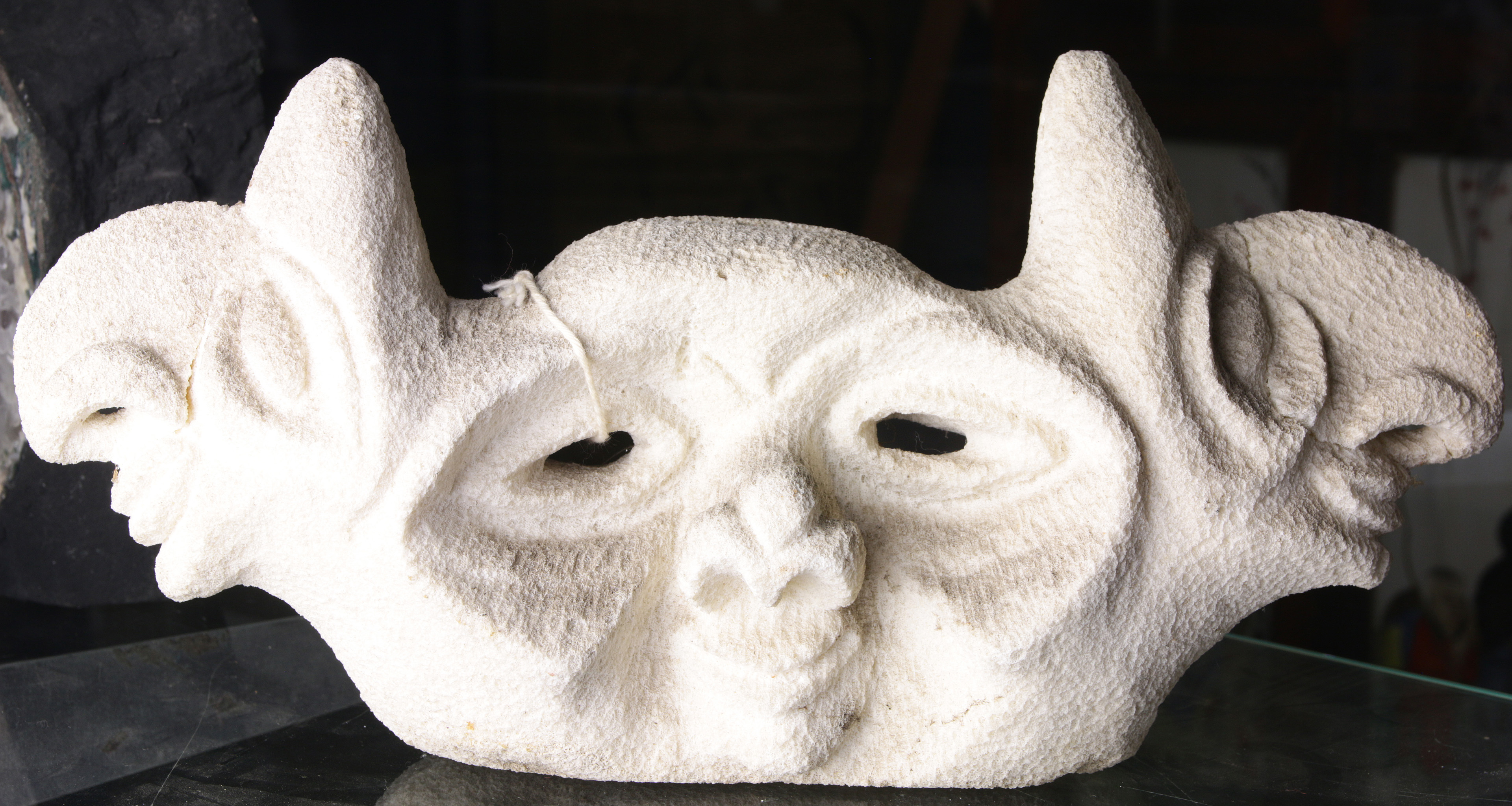 CORAL CARVED SCULPTURE OF PUNCH AND