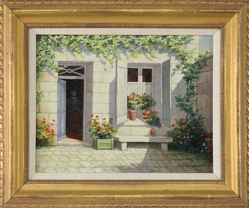 CORAL OIL ON PANEL "LA MAISON DE MA