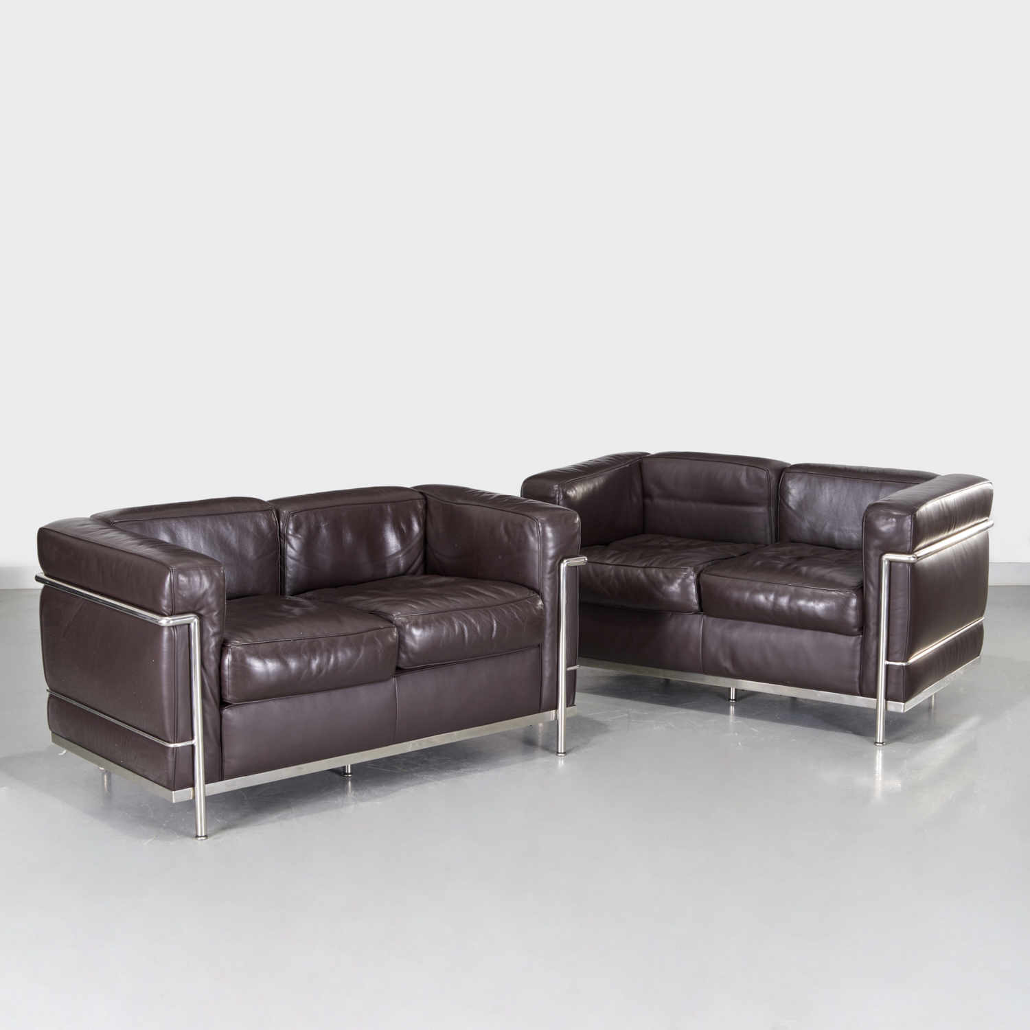 CORBUSIER (AFTER), PAIR LC2 STYLE
