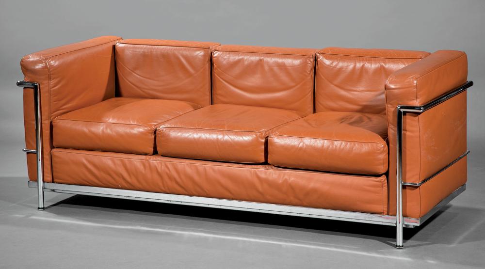 CORBUSIER-STYLE CHROMED STEEL AND