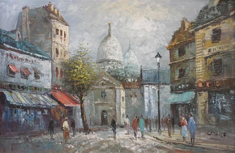 CORGE, PARIS STREET SCENE, OIL ON