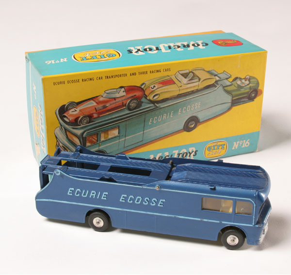 Corgi die cast race car transporter