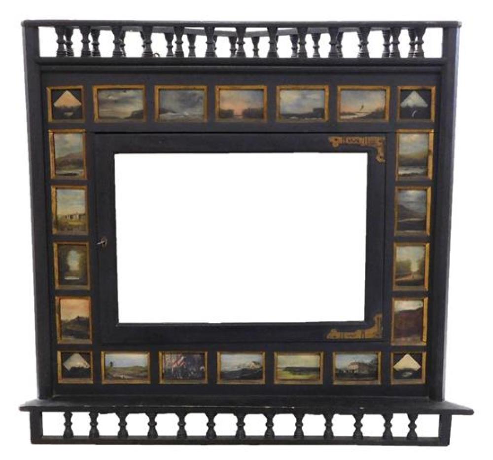 CORNER CABINET WITH INSET BORDER OF