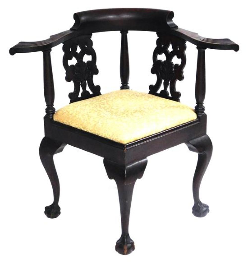 CORNER CHAIR, LATE 19TH C.,