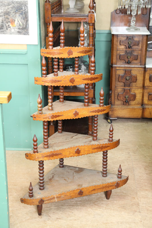 CORNER SHELF. Folksy shelf with