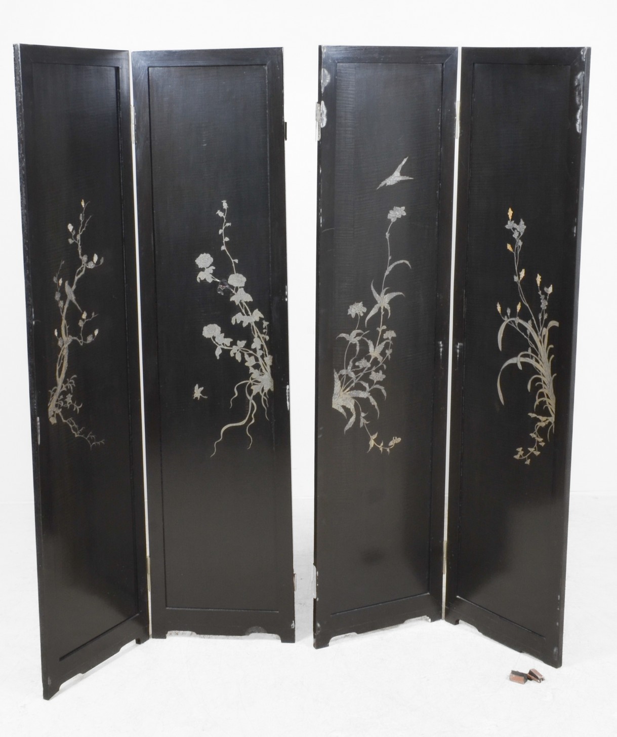 Coromandel 4-panel screen, ebonized