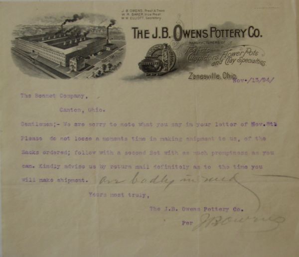 Correspondence from J.B. Owens Nov.