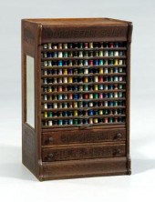 Corticelli oak spool cabinet,