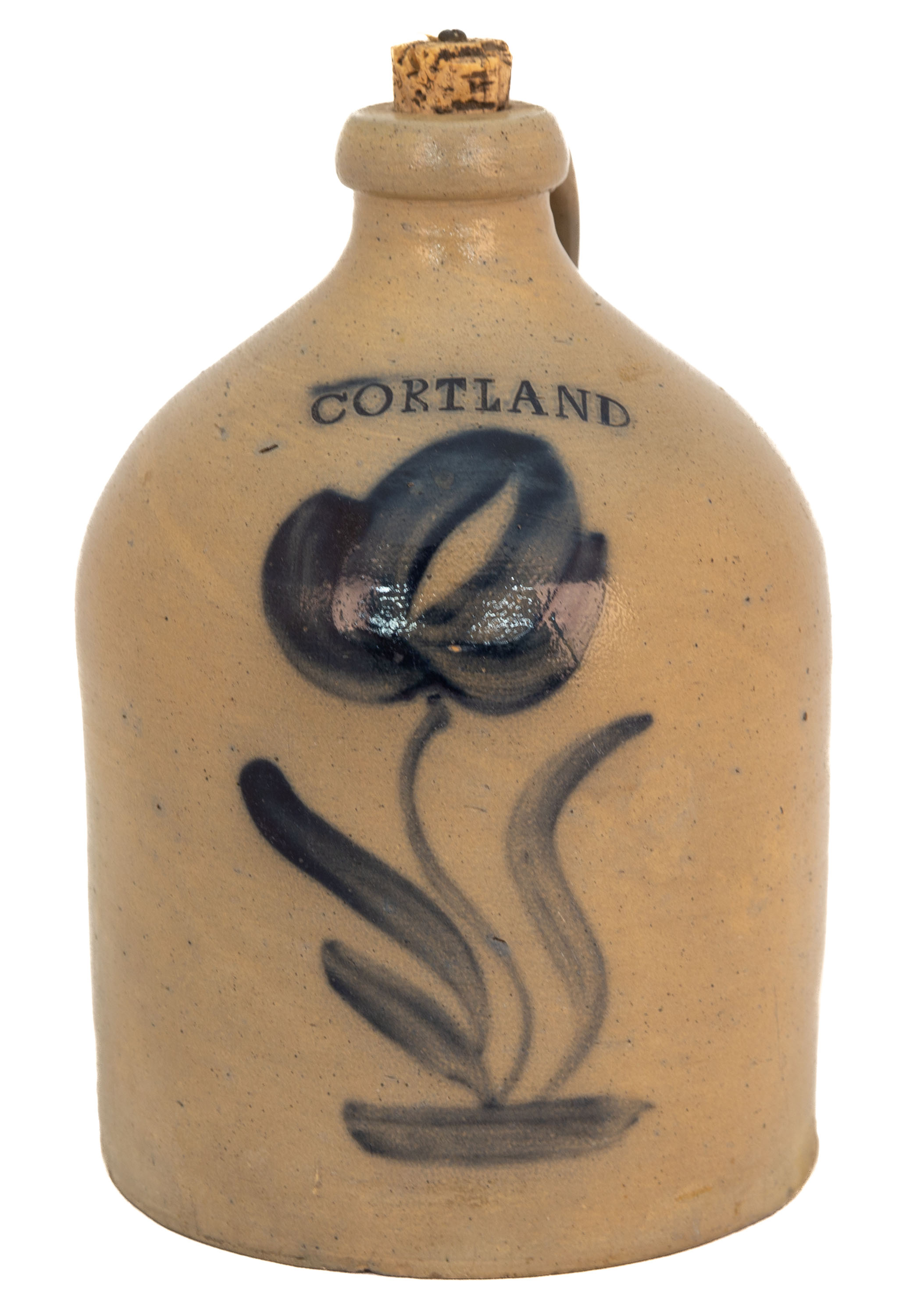 CORTLAND STONEWARE JUG 19th