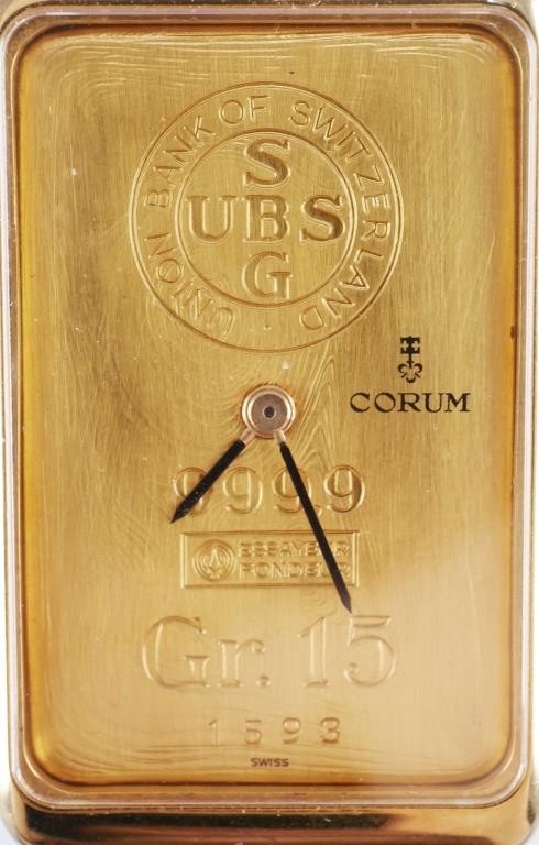 CORUM 18K GOLD INGOT WATCHCorum 18K