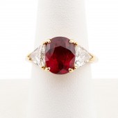 CORUNDUM RUBY, DIAMOND & 18K G