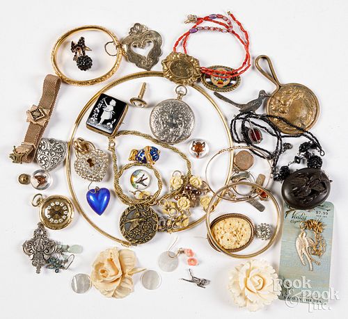 COSTUME AND SILVER JEWELRY, SOME