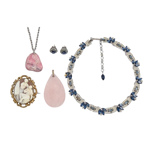 Costume jewellery. A blue and white