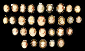 COSTUME JEWELRY: 30+ CAMEO PIN