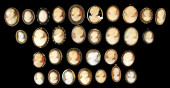 COSTUME JEWELRY: 30+ CAMEO PIN