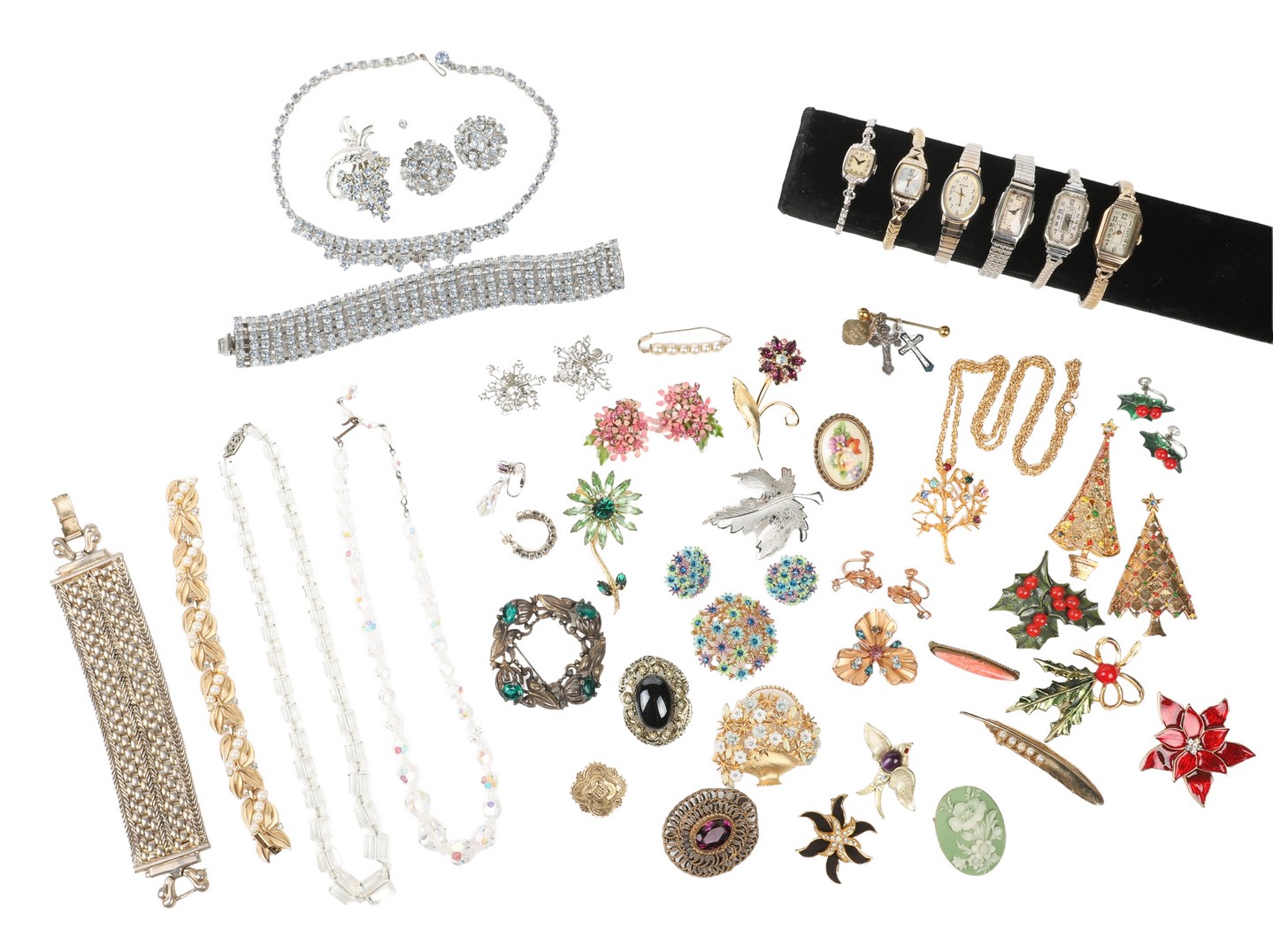 Costume jewelry and watch