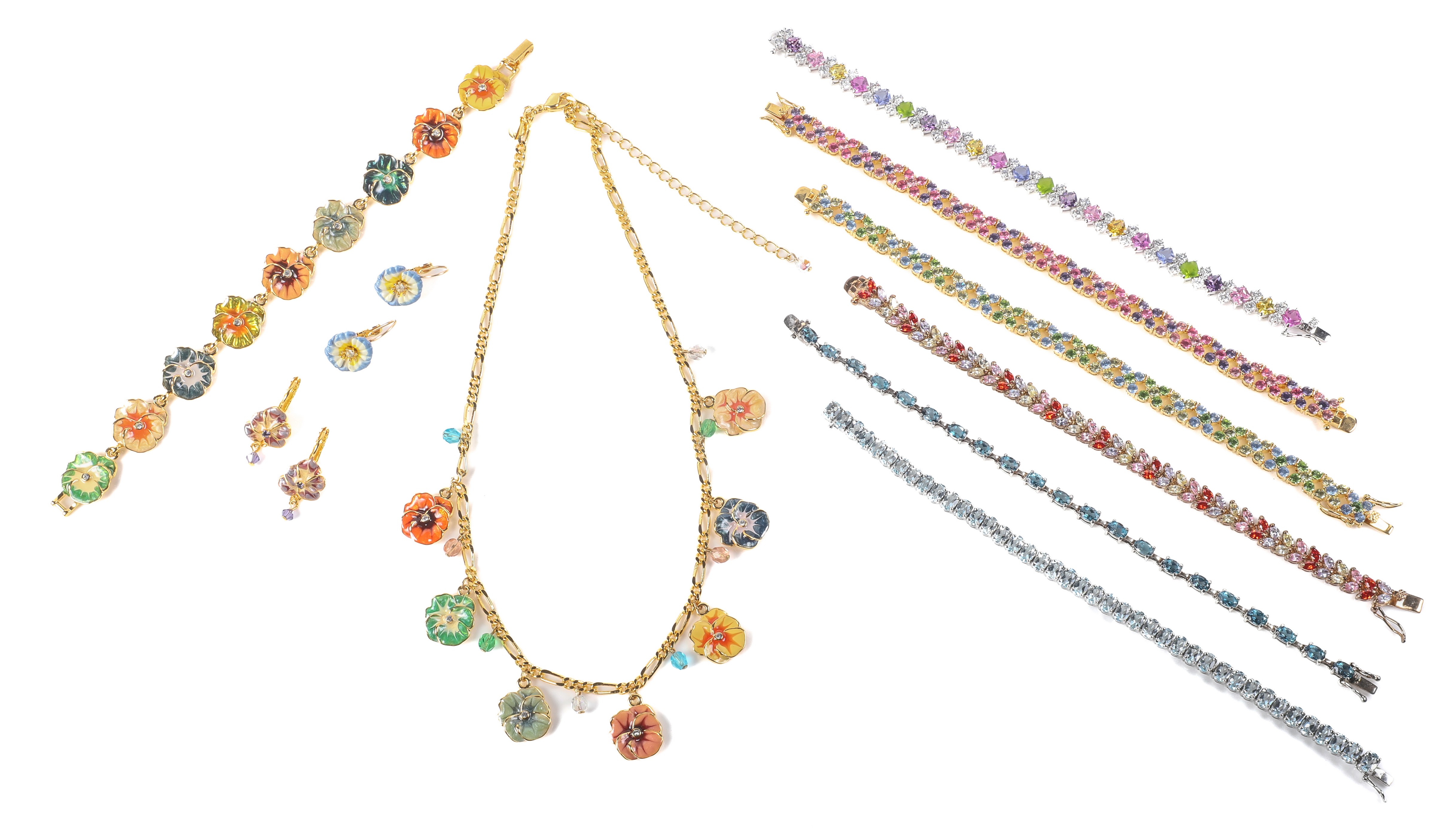 Costume jewelry grouping to include