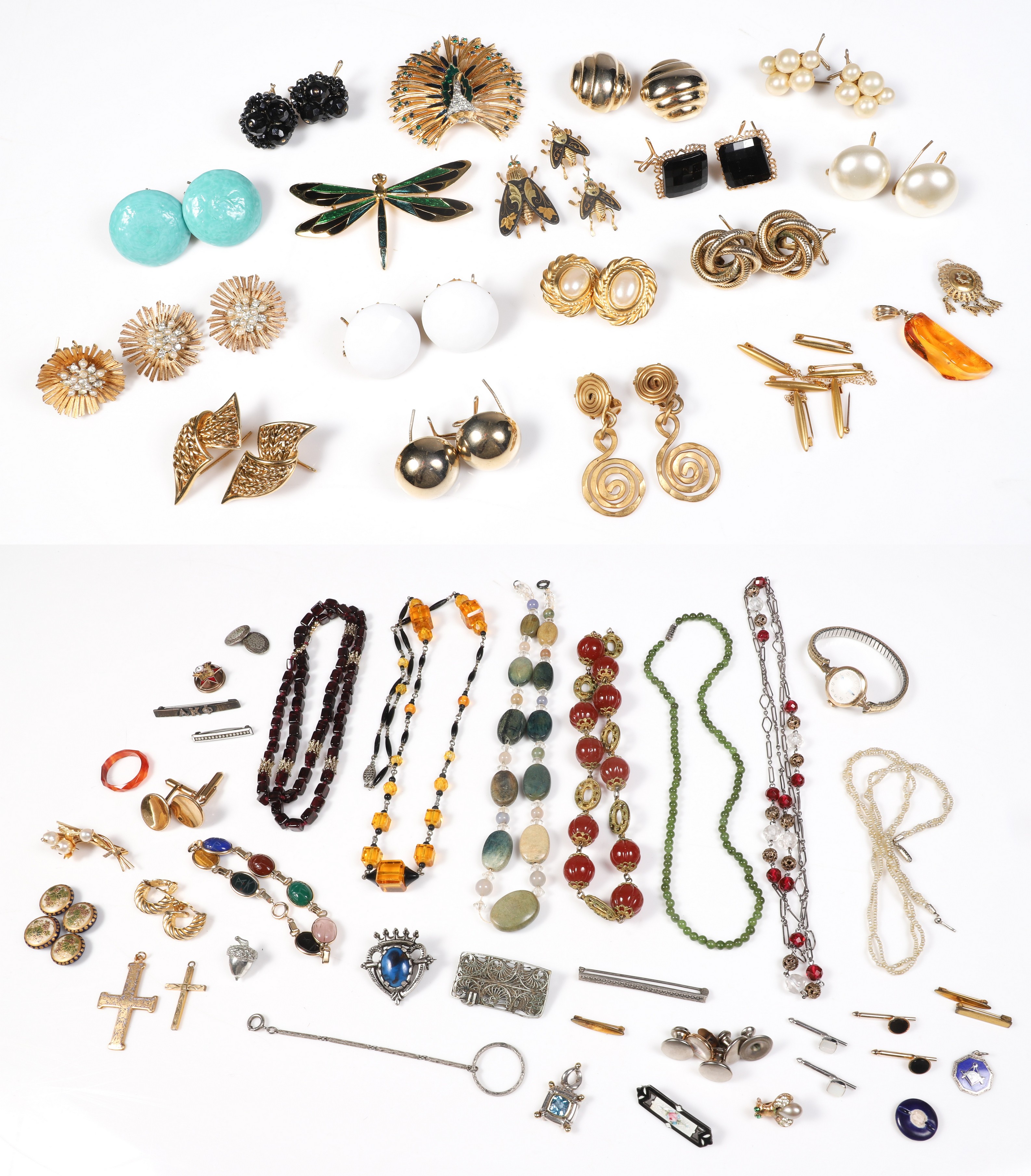 Costume jewelry grouping to include