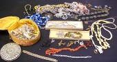 Costume jewelry in two boxes: