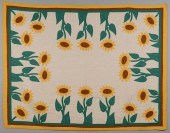 COTTON APPLIQUE SUNFLOWER QUIL