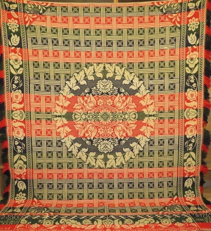 COTTON & WOOL JACQUARD COVERLET