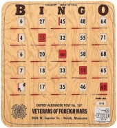 COUNTERFEIT VFW BINGO CARD FOR