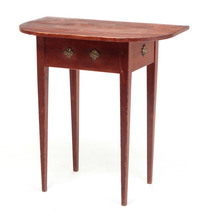 COUNTRY HEPPLEWHITE DEMILUNE TABLE.