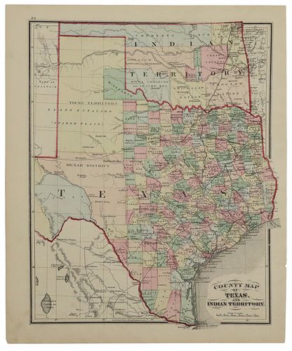 COUNTY MAP OF TEXAS, BRADLEY