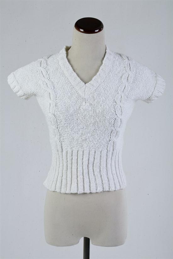 COURR?GES WHITE COTTON SHORT SLEEVE