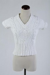 COURR?GES WHITE COTTON SHORT S