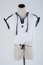 COURR?GES WHITE COTTON TOP WIT
