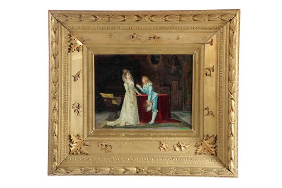 COURTSHIP SCENE SIGNED S. COLOMBINE