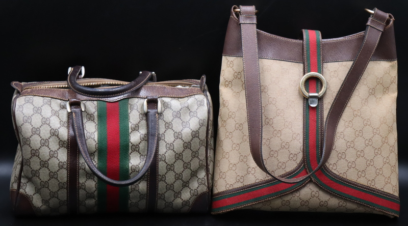 COUTURE. (2) VINTAGE GUCCI MONOGRAM