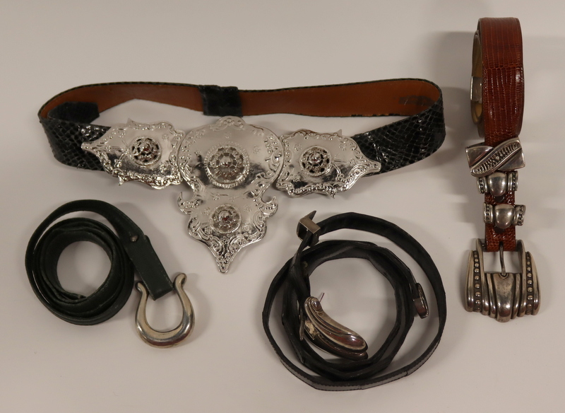 COUTURE. GROUP OF (4) LADIES' BELTS