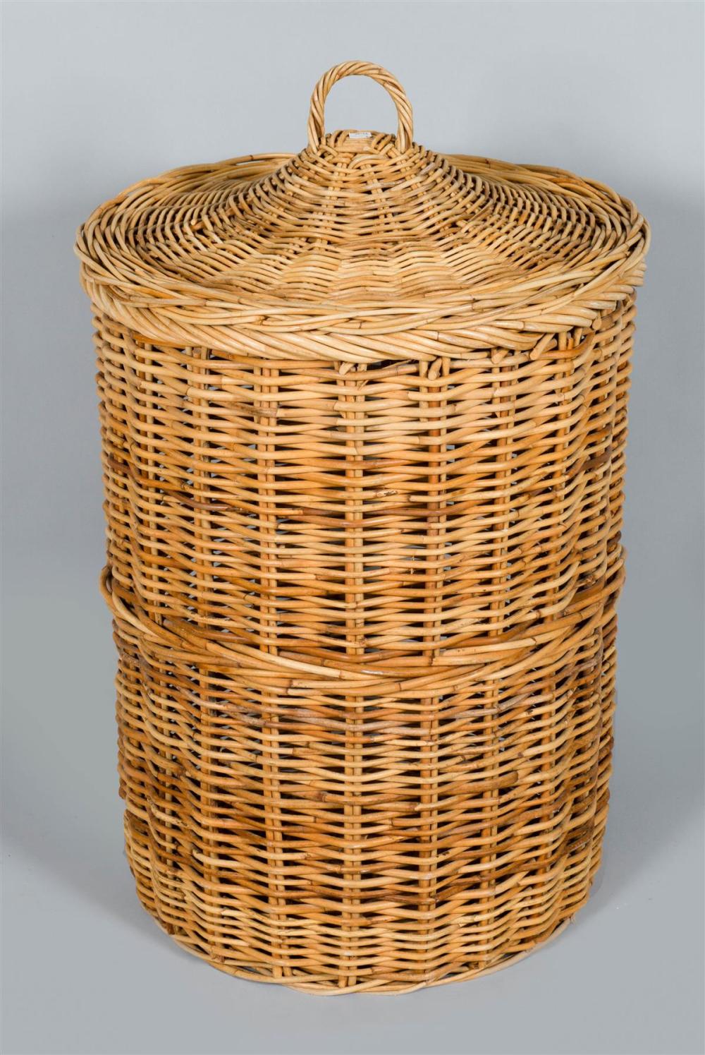 COVERED WICKER BASKETCOVERED WICKER