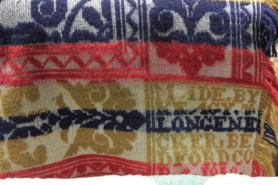 COVERLET. Corner block signed