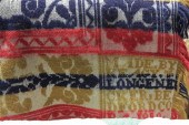 COVERLET. Corner block signed