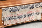 COVERLET. Tan ground with flor