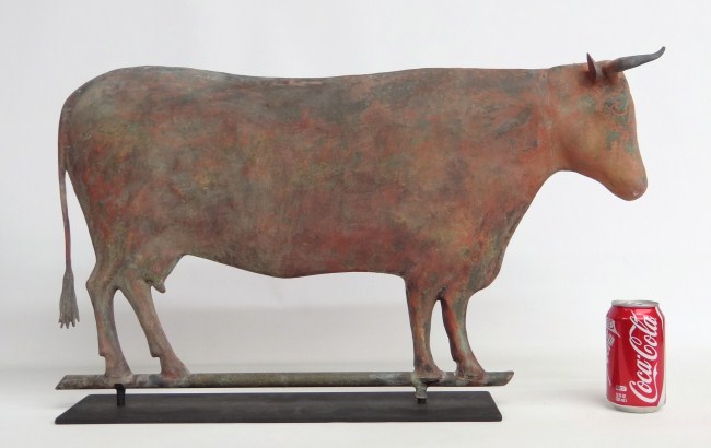 Cow weathervane with zinc horns