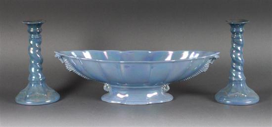 Cowan Pottery blue opalescent