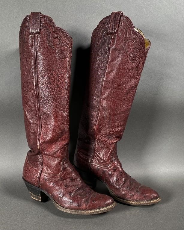 COWBOY BOOTS, LARRY MAHAN OSTRICH