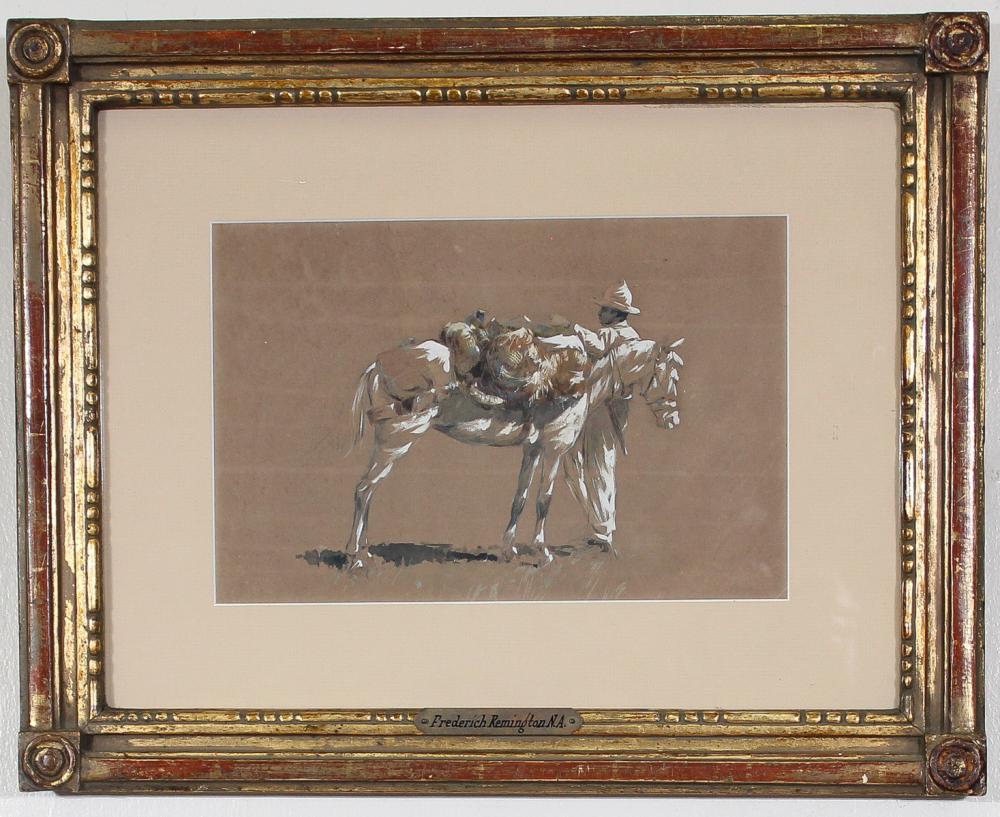 COWBOY WITH PACKHORSE, MIXED