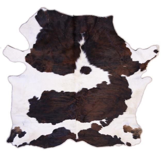 COWHIDE, BROWN, BLACK ON WHITE