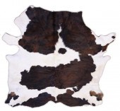 COWHIDE, BROWN, BLACK ON WHITE