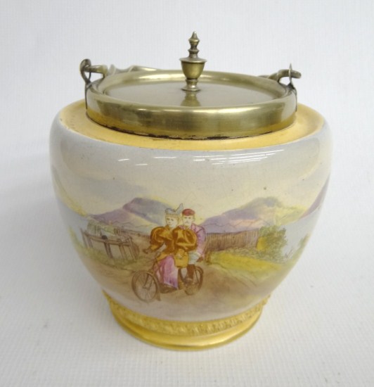Cracker jar ''tandem riders''