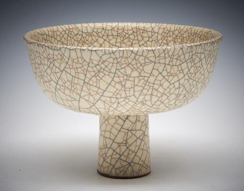 CRACKLE GLAZED HIGH STEM